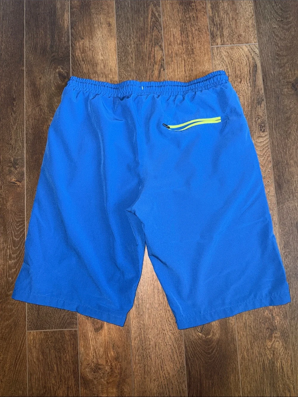 Eddie Bauer Blue Athletic Shorts with Lime Mesh Lining